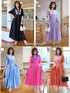 Embroidery Pattern V Neck Loose Fit Dress